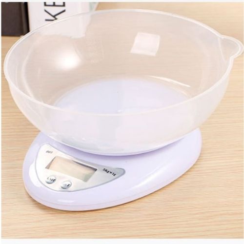 Cân điện tử mini nhà bếp 5kg CÓ Khay đựng Tặng Kèm Pin. Cân chia thực phẩm nhà bếp tiện lợi, làm bánh cân điện tử sẽ cân được trọng lượng của các nhiên liệu.