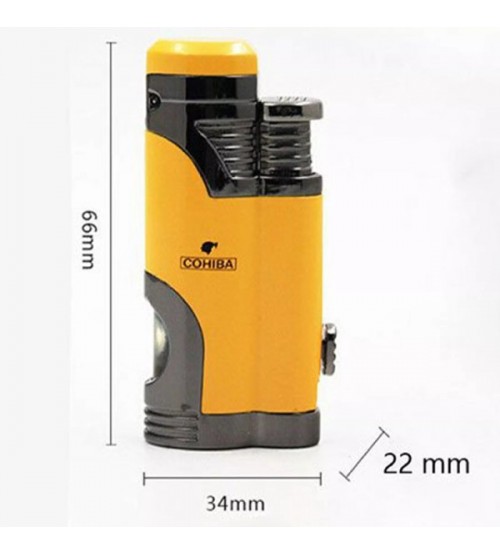 Bật Lửa Khò 2 Tia Kèm Đục , Có Ô Quan Sát Dung Lượng Ga COB-359 ( Giao màu ngẫu nhiên)