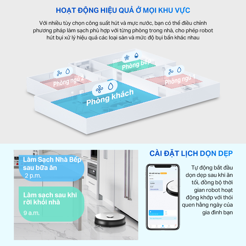 Robot Hút Bụi Và Lau Nhà TP-Link Tapo RV30C Mop / RV30C Mop Plus Điều Hướng LiDar & Gyro Công Suất 4200Pa - Hàng Chính Hãng