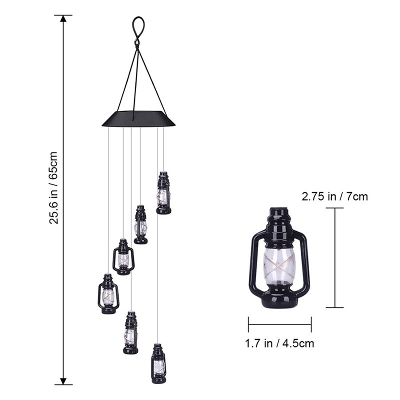 Đèn Năng Lượng Mặt Trời Đèn Chuông Gió Bình Dầu Hỏa buổi tối tự sáng