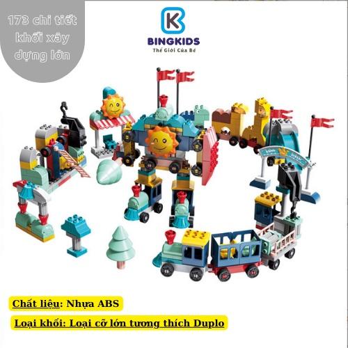 Đồ chơi xếp hình xây dựng khối lớn 173 chi tiết robot nhiều loại, lắp ráp.