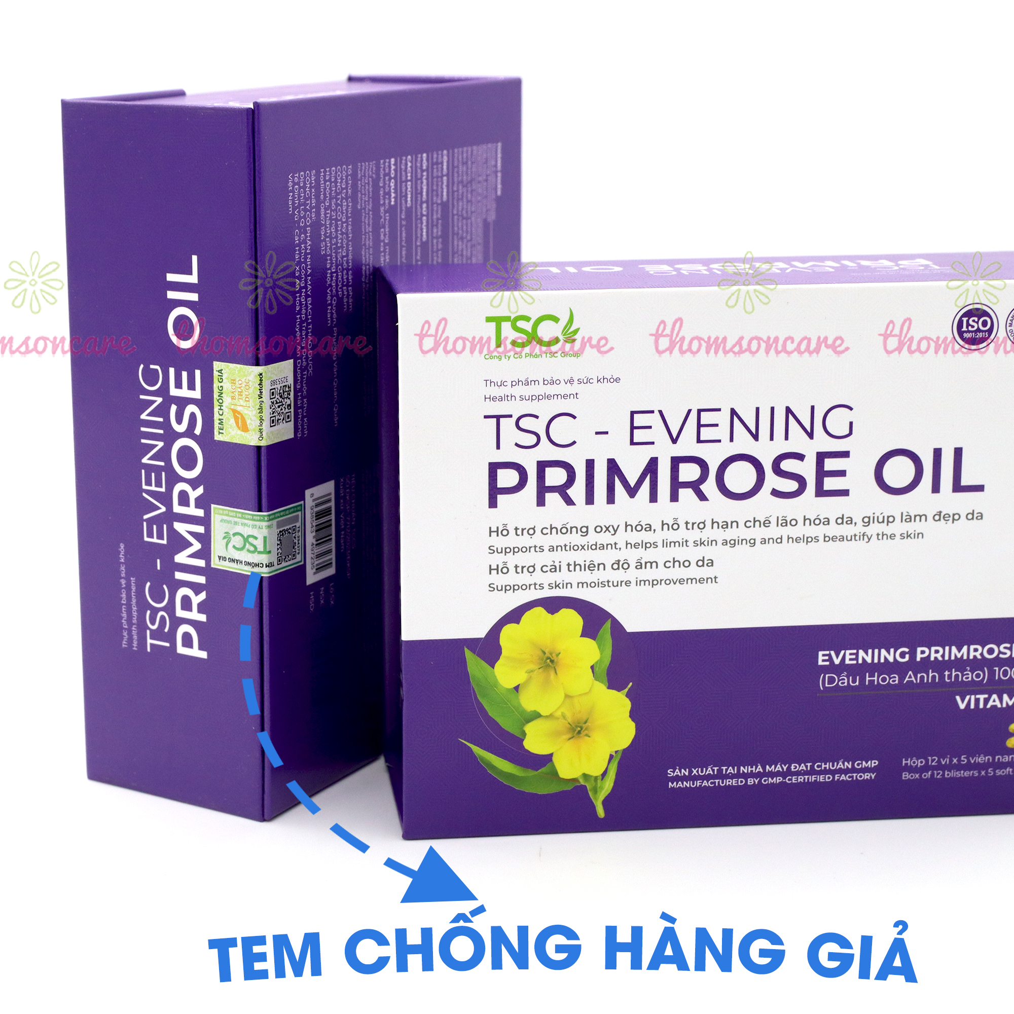 Viên uống tinh dầu Hoa Anh Thảo TSC Group- Giúp chống oxy hóa, hạn chế lão hóa da, giúp làm đẹp da, hỗ trợ cải thiện cấp ẩm cho da từ tinh dầu hoa anh thảo