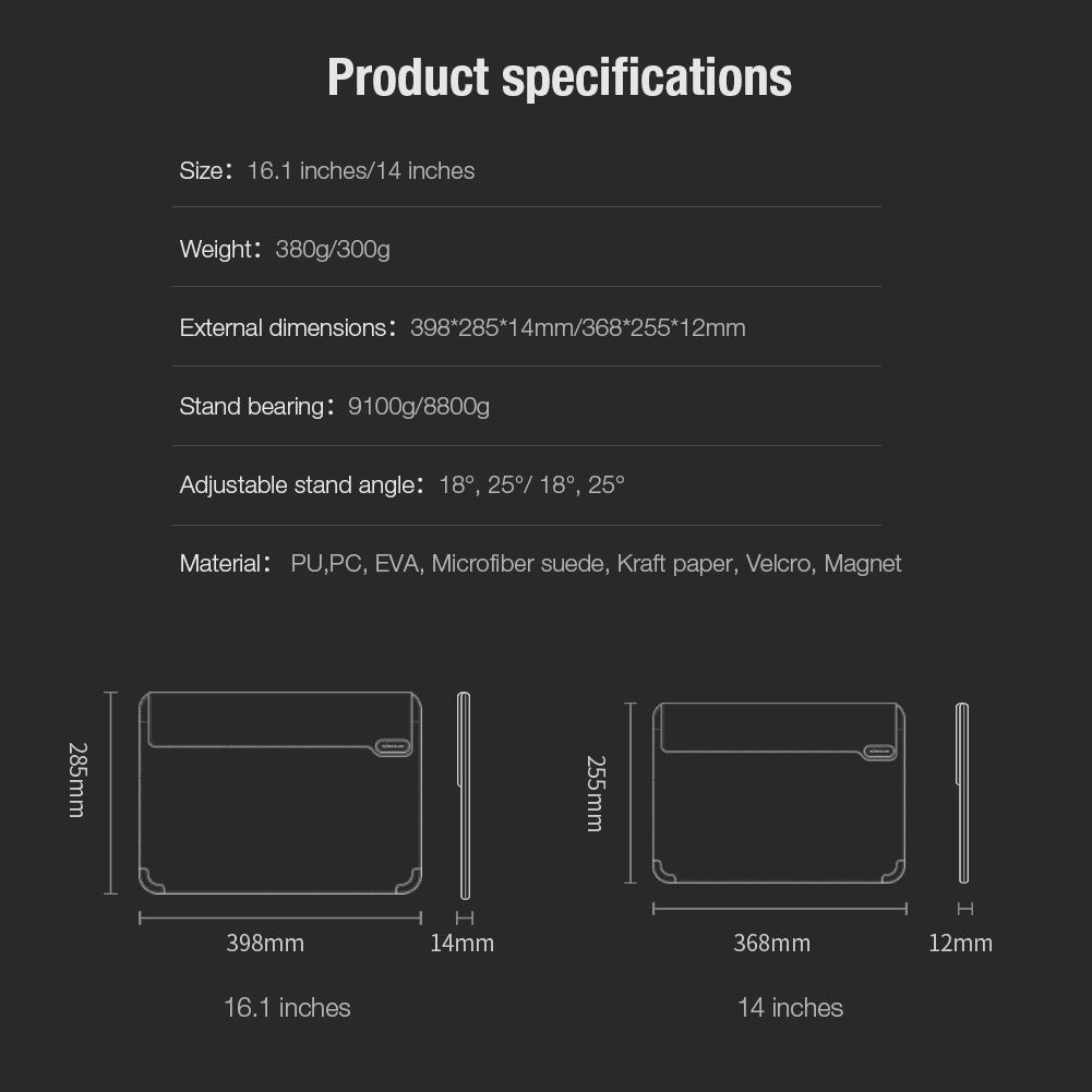 Túi đựng laptop Nillkin giúp tản nhiệt chống trầy kích thước 14 / 16.1 inch