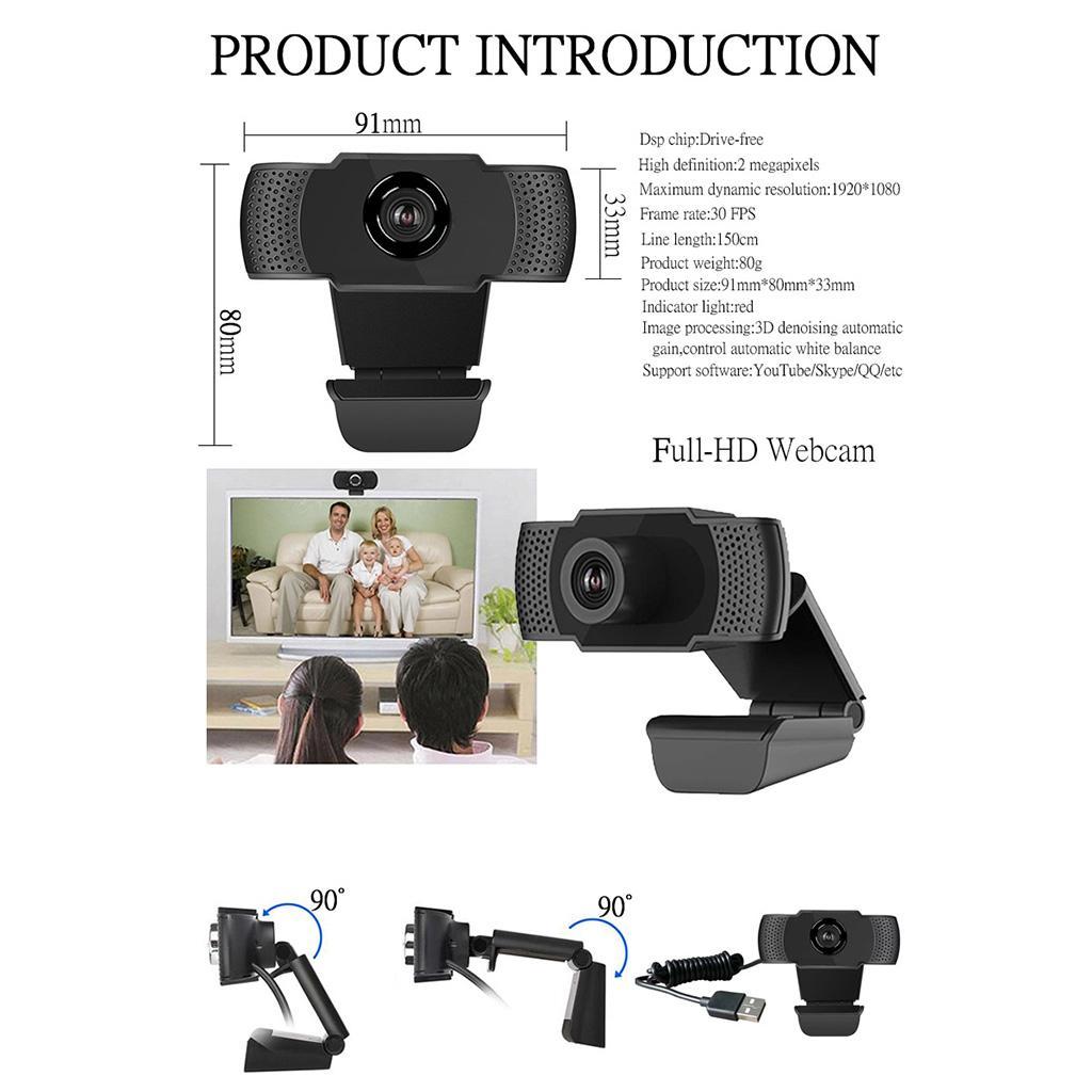 Laptop Desktop PC USB Web Camera with Dual Mic