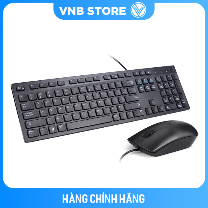 Bộ phím chuột có dây Dell - Phím KB216 + Chuột MS116 - Hàng chính hãng