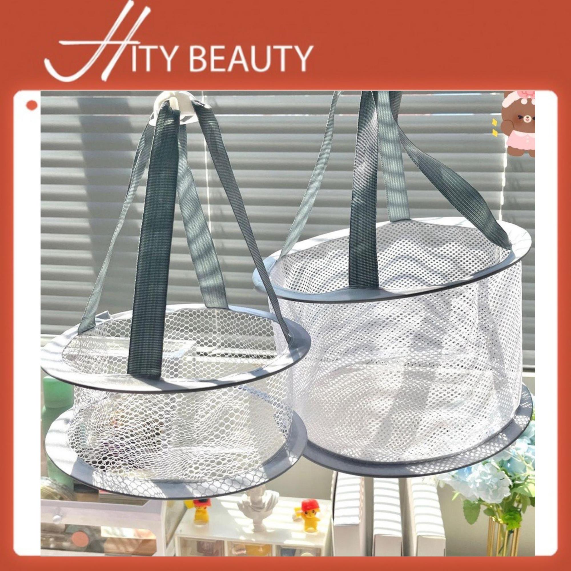 Túi lưới phơi cọ trang điểm GECOMO phơi mút, túi phơi gấp gọn có móc treo xoay - Hity Beauty