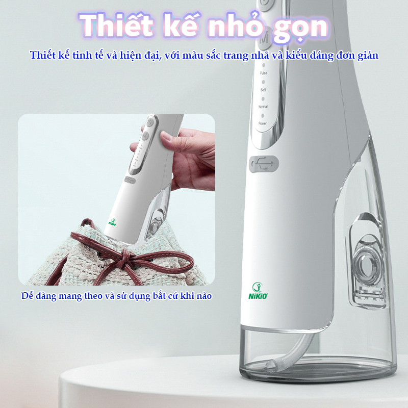 Máy Tăm Nước Cầm Tay Nikio NK-M209 - Dung Tích Lớn 360ml, Hàng Chính Hãng