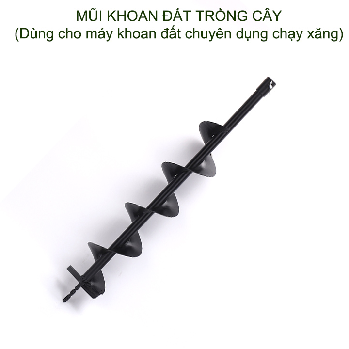 01 Mũi khoan đất trồng cây, loại đường kính 10-15cm, dài 80cm, xoắn đơn, dùng cho máy khoan chuyên dụng