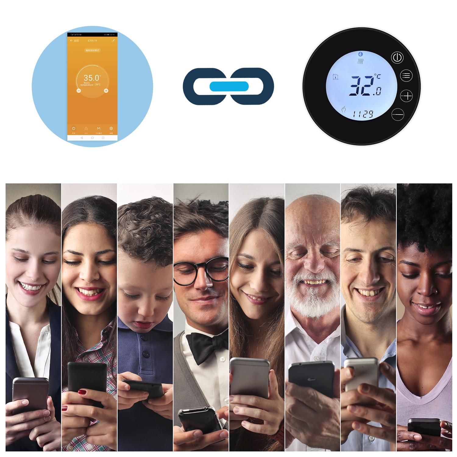Tuya WiFi LCD Display Intelligent Thermostat Programmable Temperature Controller APP Control Compatible with Alexa Google Home Voice Control
