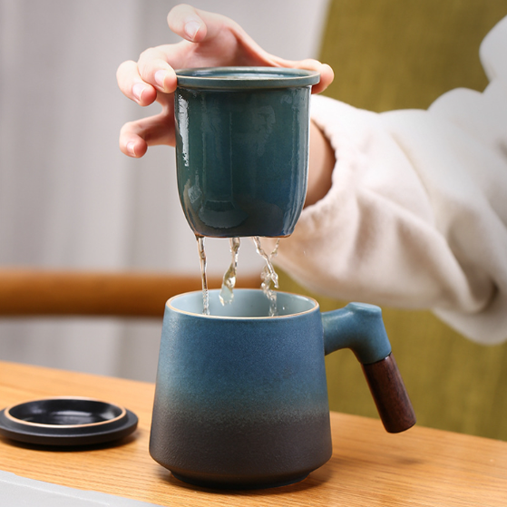 Bộ Tách Trà gốm sứ Ceramic Ocean 500ml kèm hộp quà tặng