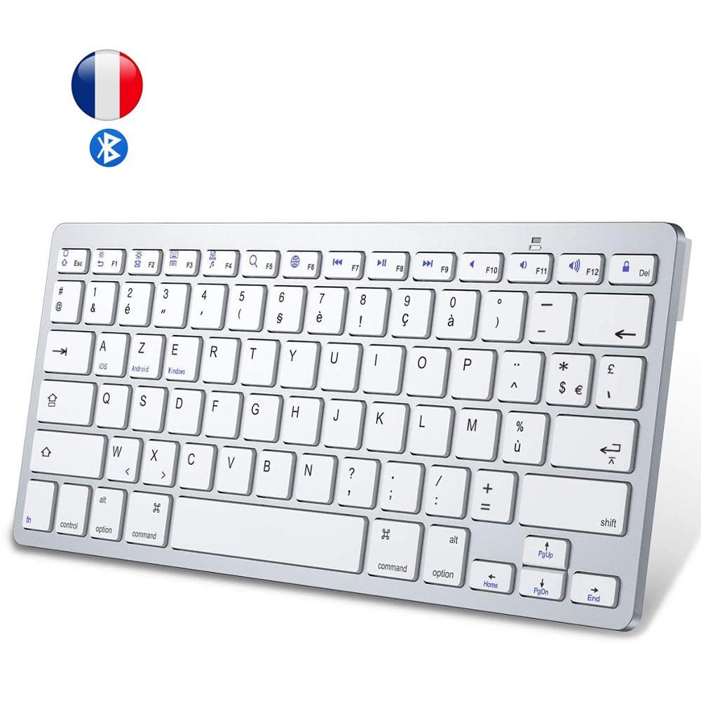 Pháp Nhân Vật Bluetooth Đèn Bàn Phím Di Động Slim Không Dây Bàn Phím Clavier Cho iPad iPhone IOS Android Windows Smart Tivi