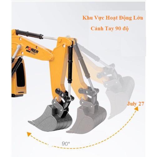Máy Xúc Điều Khiển Từ Xa , Pin Sạc, 5 Chức Năng, Di Chuyển 4 Chiều, Bánh Di Chuyển Xích (Hàng Chất Lượng)