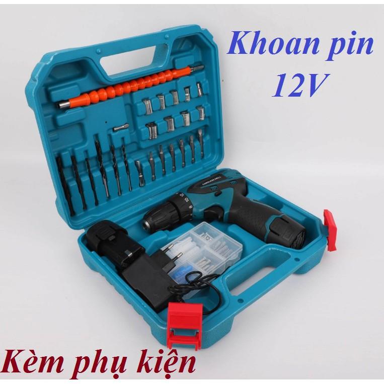 Khoan pin 12V kèm phụ kiện