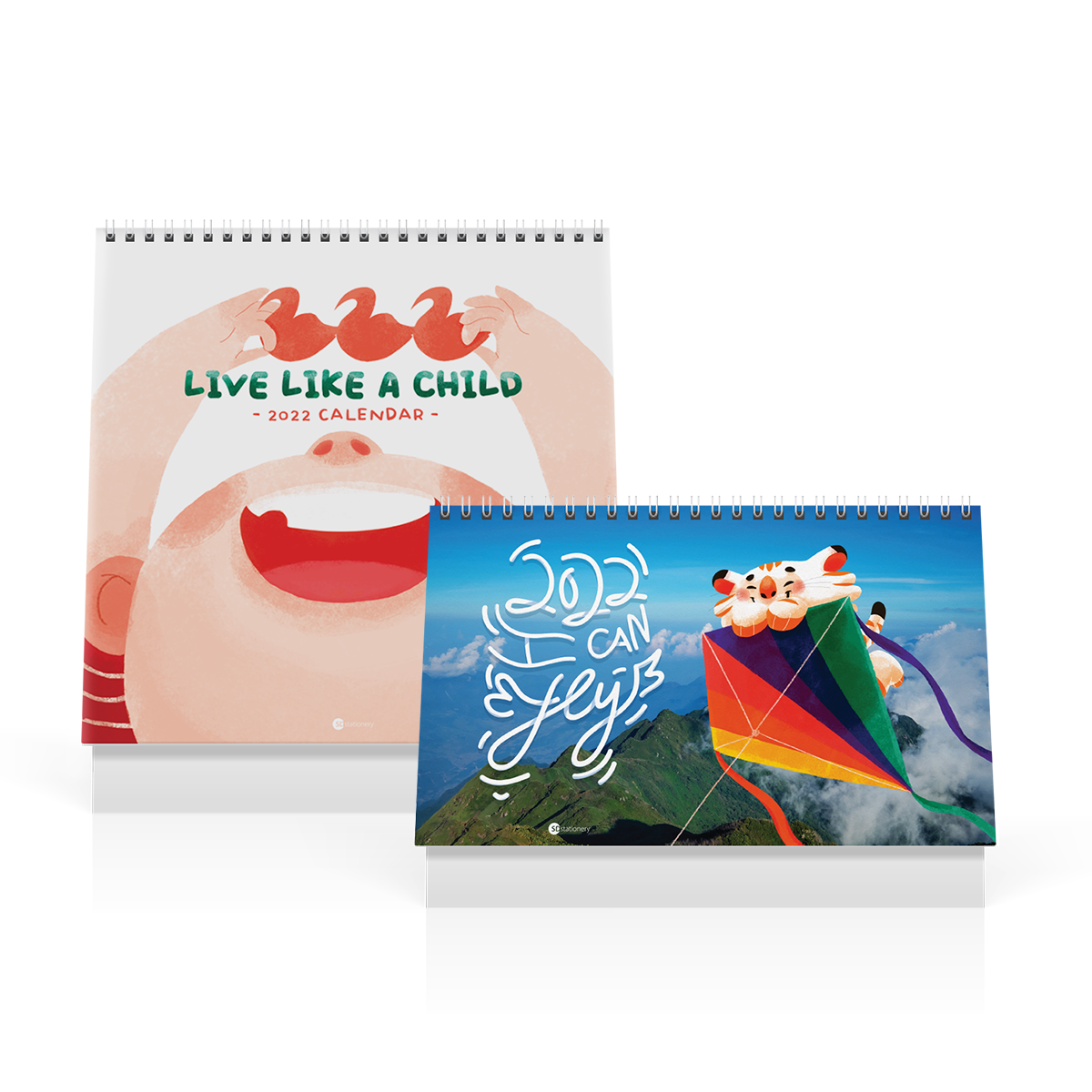 Combo lịch 2022 LIVE TO FLY SDstationery gồm 1 lịch bàn I CAN FLY và 1 lịch bàn LIVE LIKE A CHILD