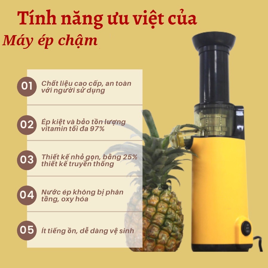 Máy Ép Chậm Hoa Quả Trái Cây JL-01 - Màu Ngẫu Nhiên - Hàng Chính Hãng