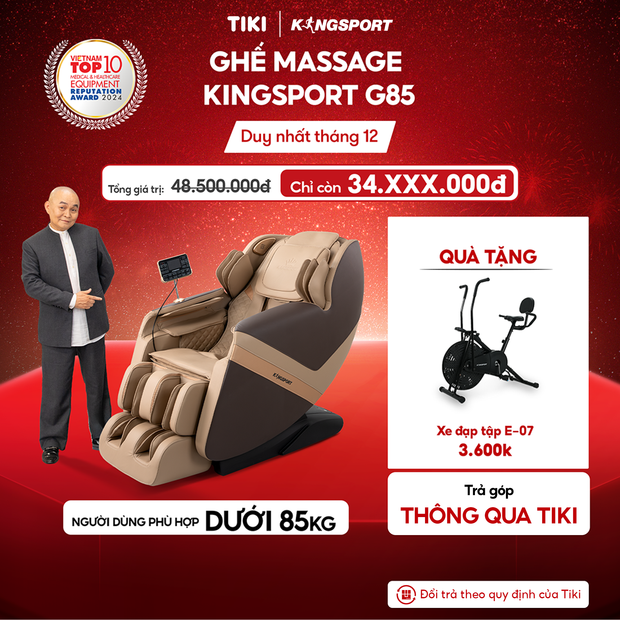 CHỈ GIAO MIỀN NAM | Ghế massage toàn thân Kingsport G85 con lăn di động 3D, con lăn bắp chân chuyên biệt, công nghệ ion âm