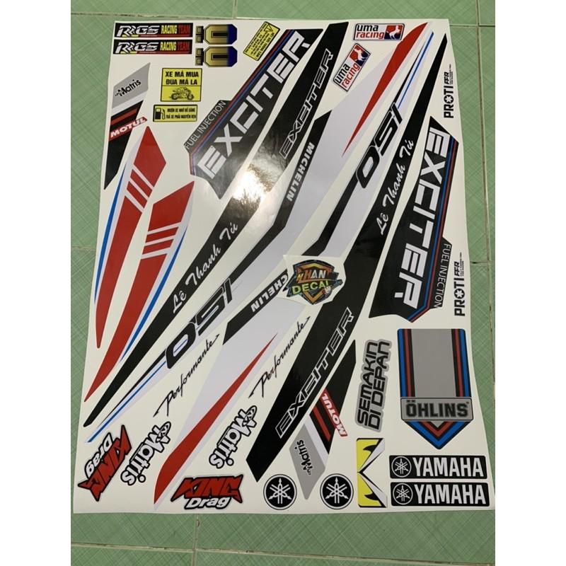 Tem exciter 150 trắng đen đỏ