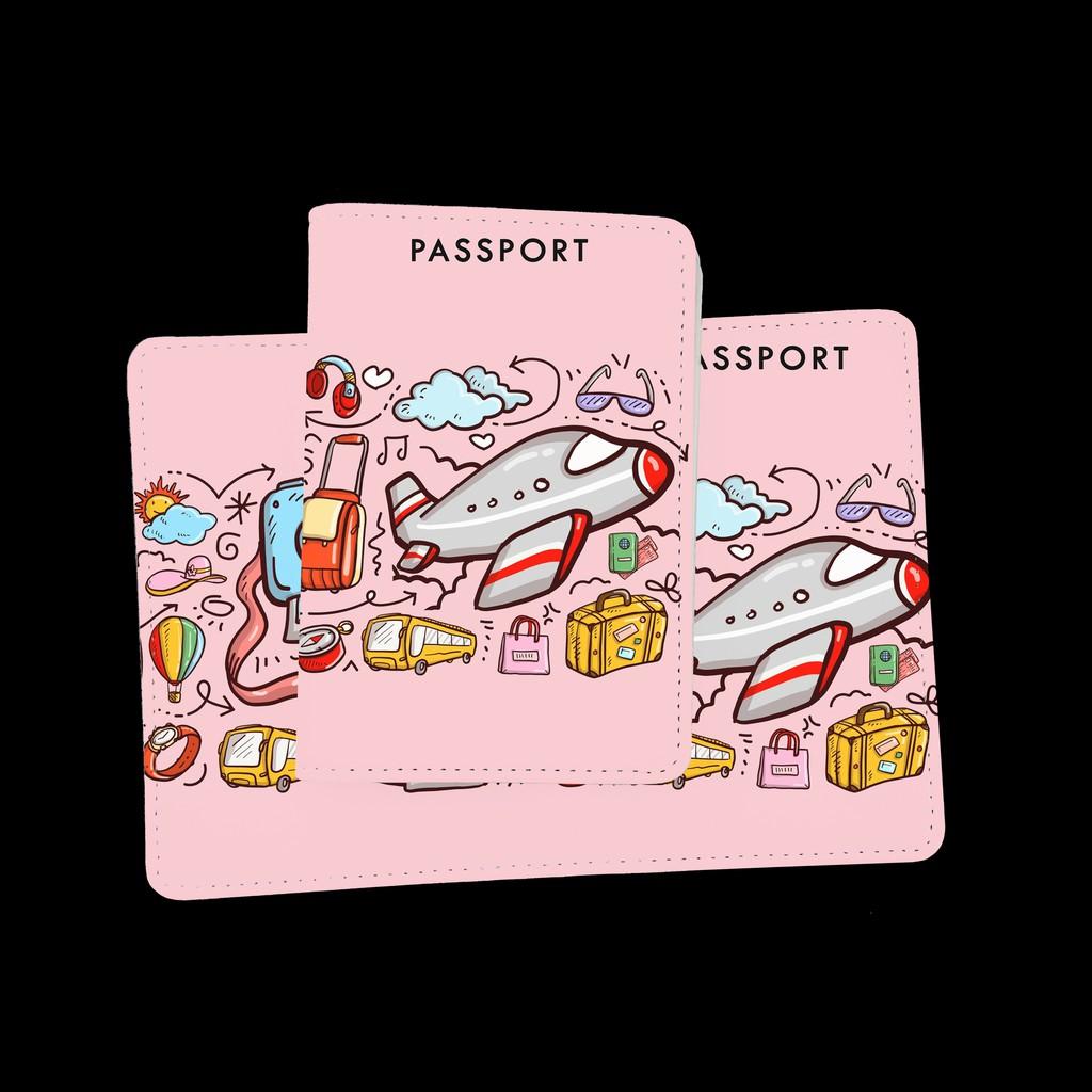 Bao Da Hộ Chiếu TRAVEL THE WORLD CUTE - Passport Cover Holder - Ví Đựng Passport Dễ Thương Độc Lạ - PPT141