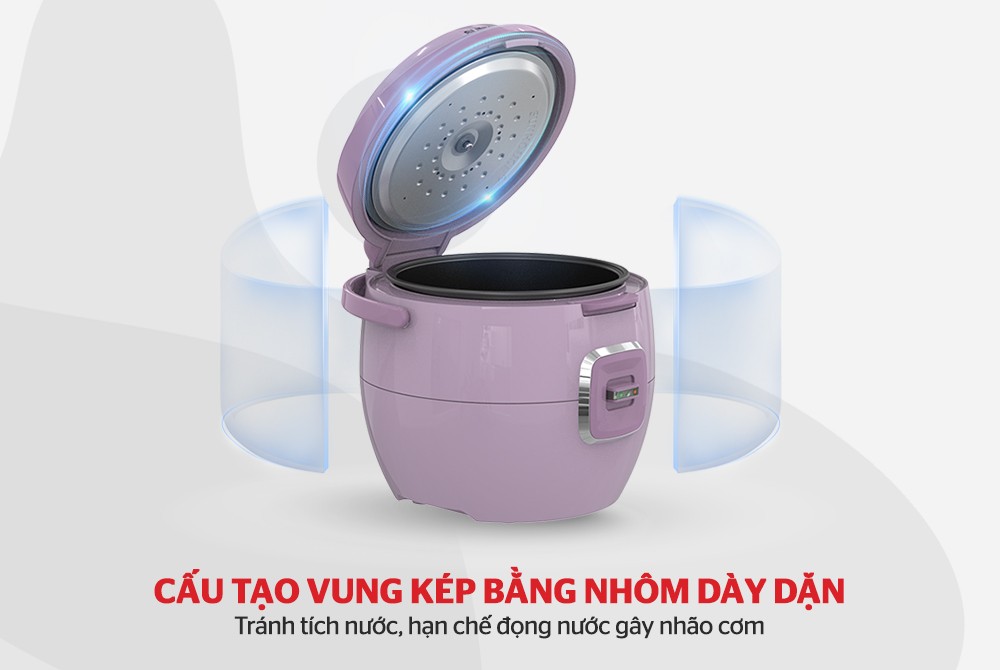 Nồi Cơm Điện 1.8L Sunhouse SHD8663 - Màu Ngẫu Nhiên - Hàng Chính Hãng