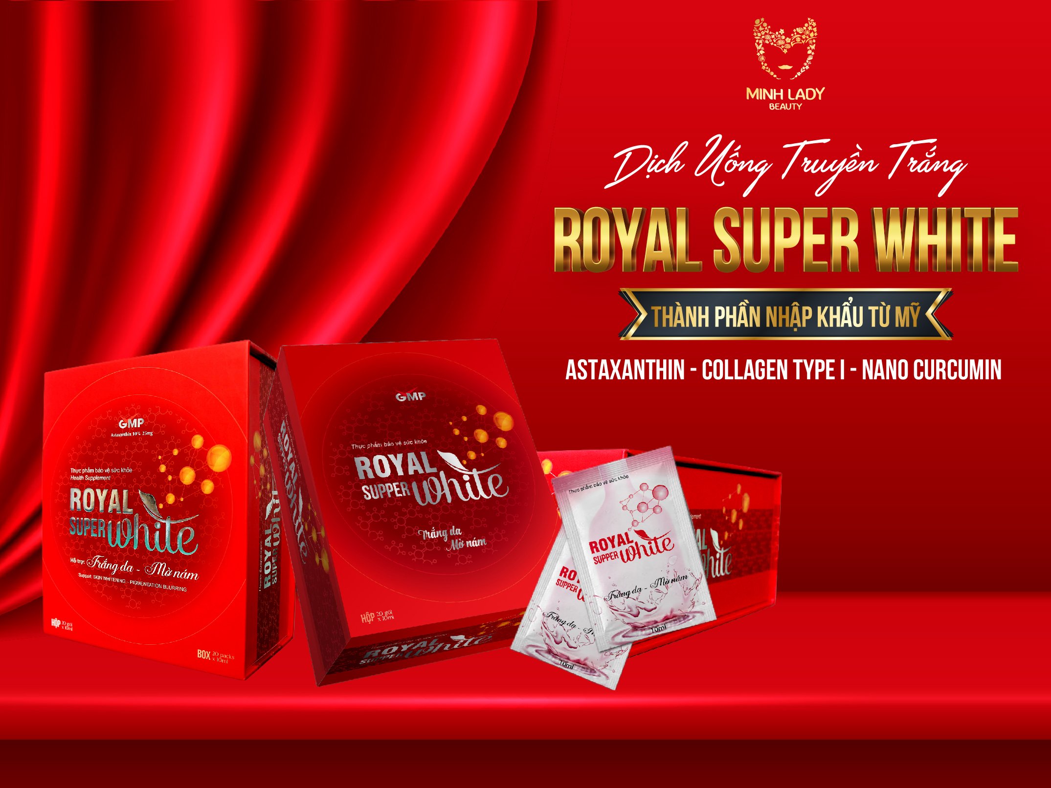 Dịch uống truyền trắng mờ nám Royal Super White