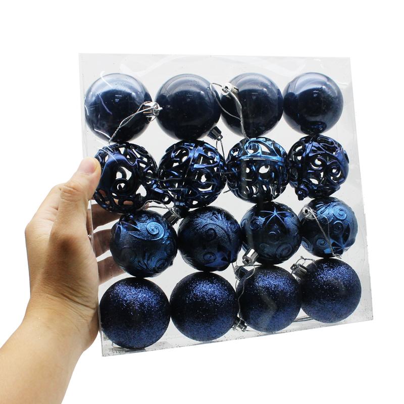 Hộp 16 Trái Châu Trang Trí Giáng Sinh - 6ADIKE16 - Màu Xanh Navy