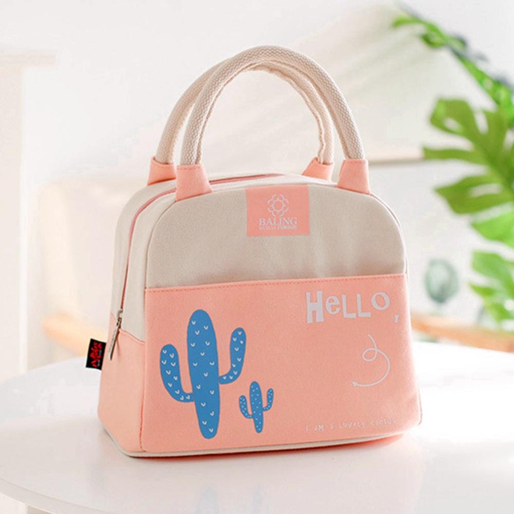 Thời Trang Mới Dễ Thương Canvas Túi Đựng Đồ Ăn Trưa Nhiệt Thực Phẩm Màng Nhôm Cách Nhiệt Túi Du Lịch Thường Ngày Mát Nhiệt Dã Ngoại Túi Dành Cho Trẻ Em
