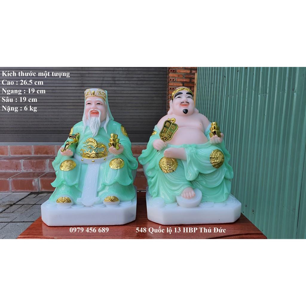 Tượng thần tài thổ địa đế vuông bằng đá nhập khẩu Đài Loan cao 26,5cm