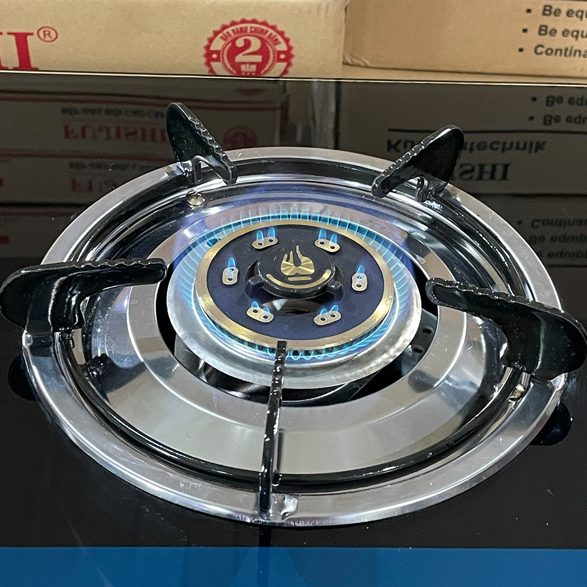 Bếp gas âm chén đồng Fujishi FJ-808IC - KÍNH XANH - Đánh lửa IC cực nhạy - Lửa xanh tiết kiệm gas - Hàng chính hãng