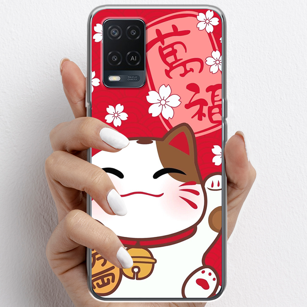 Ốp lưng cho Oppo A54, Oppo A94 nhựa TPU mẫu Mèo thần tài