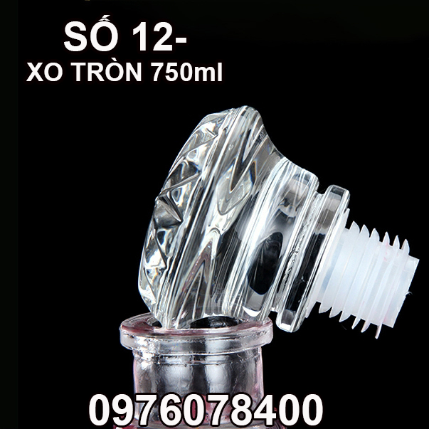 Bình Đựng Rượu Thuỷ Tinh Cao Cấp Mẫu OX Viền Vòng 750ml. Chai đựng rượu