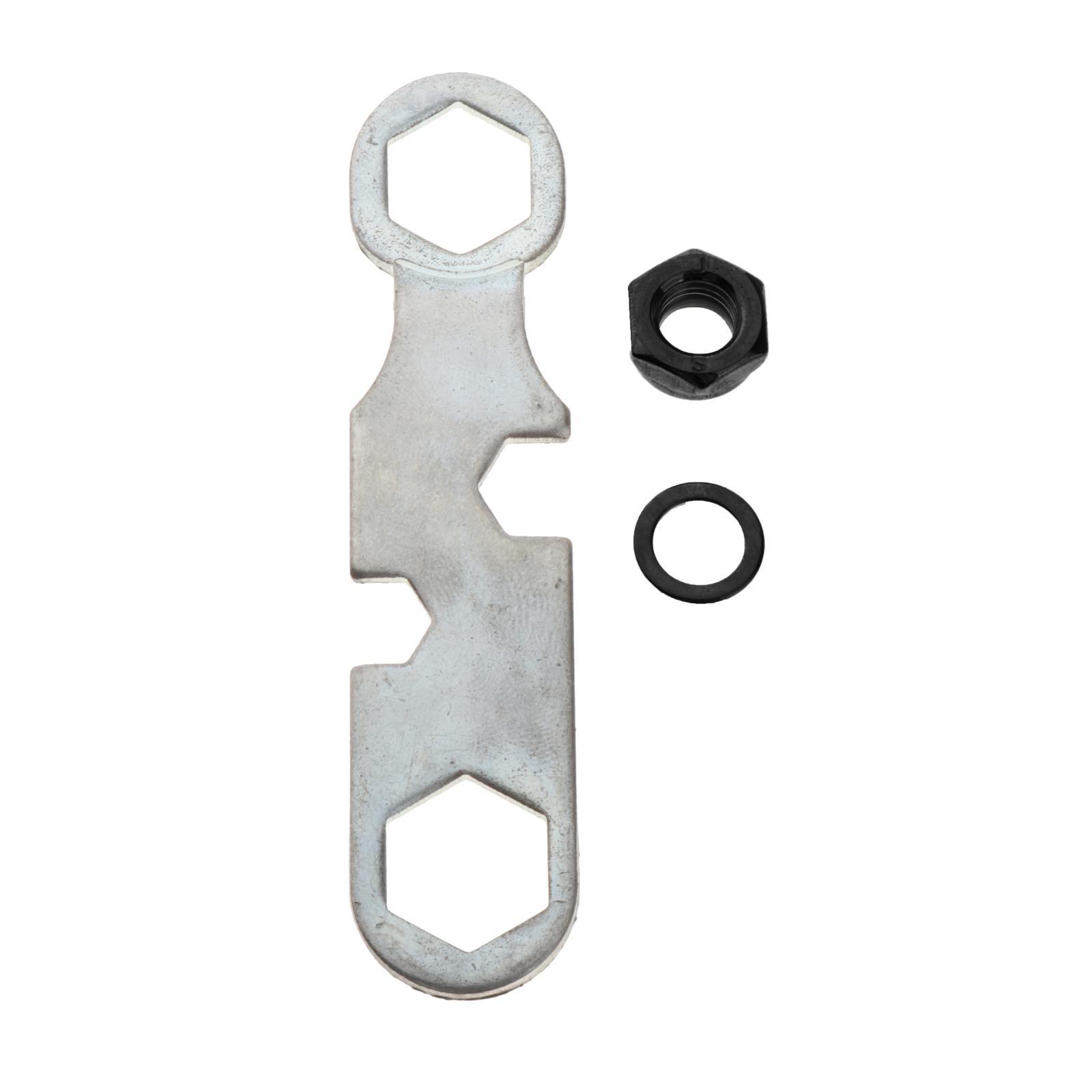 4 Pieces Skateboard Longboard Trucks Axle Nuts , 8 Pieces Alloy Washers Spacer Set with 1 Piece Wrench Multi Tool
