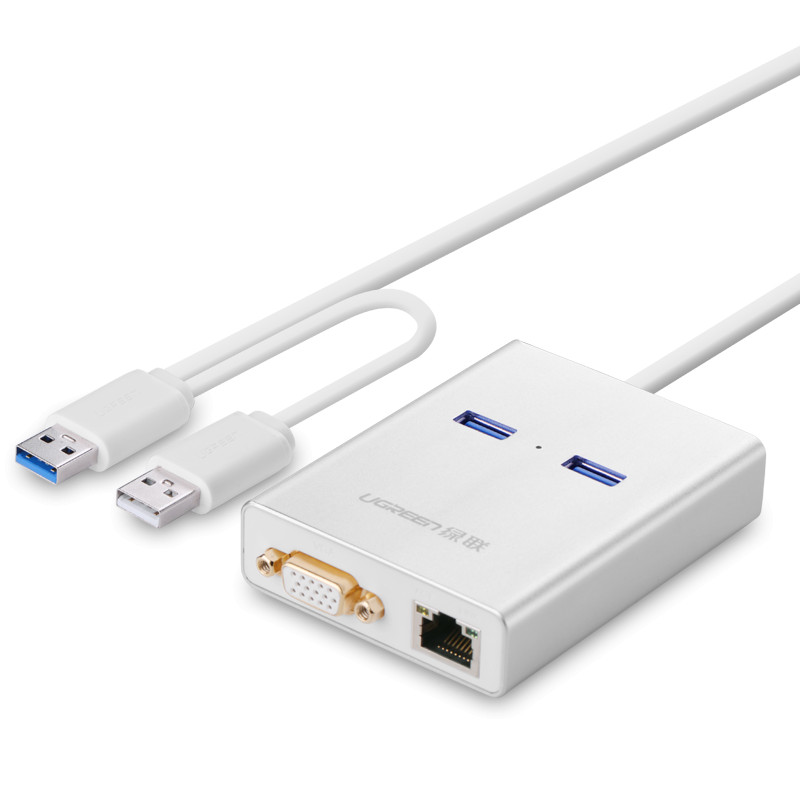 Bộ chuyển đổi USB 3.0 sang VGA /2 cổng USB 3.0 /mạng LAN UGREEN 40242 - Hàng chính hãng