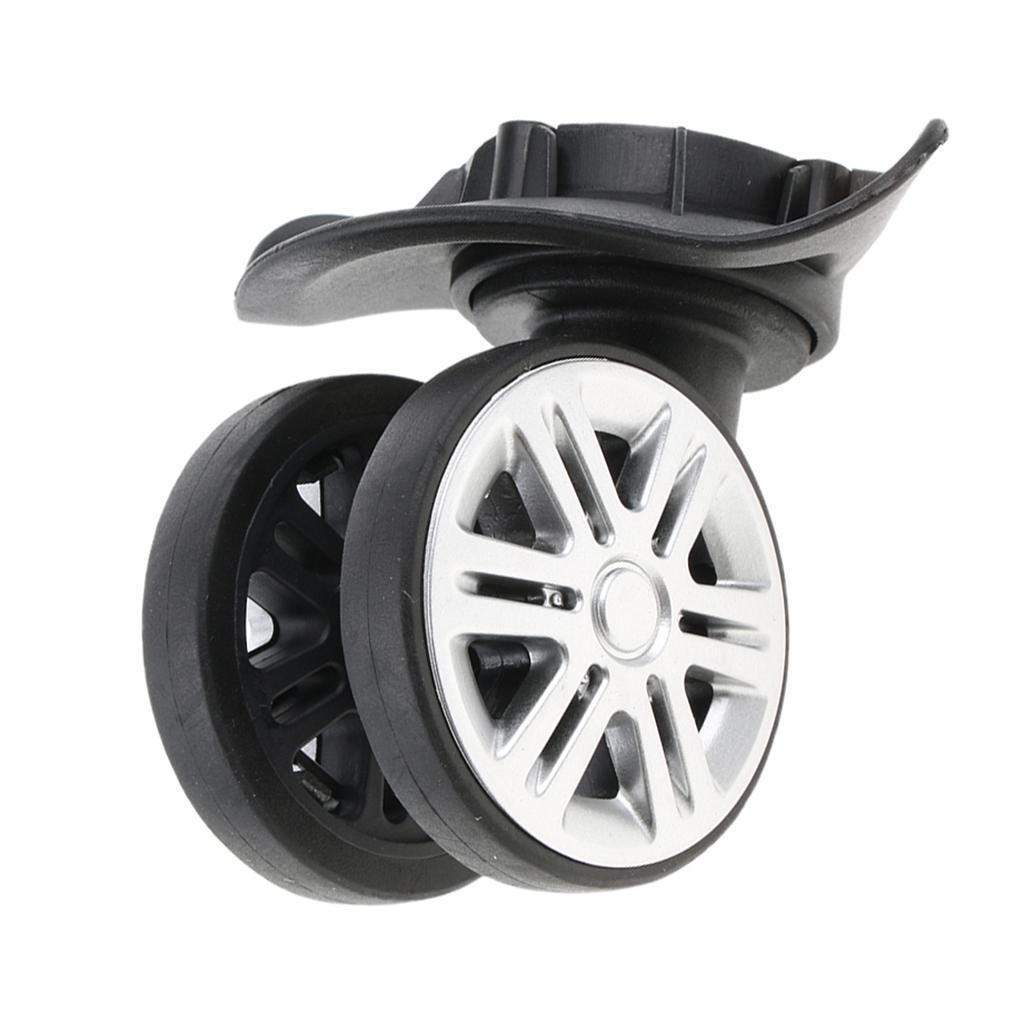 4x 2 Pieces Black Replacement A19 Dual Roller Wheels Luggage Swivel Suitcase Casters Repair Accessory