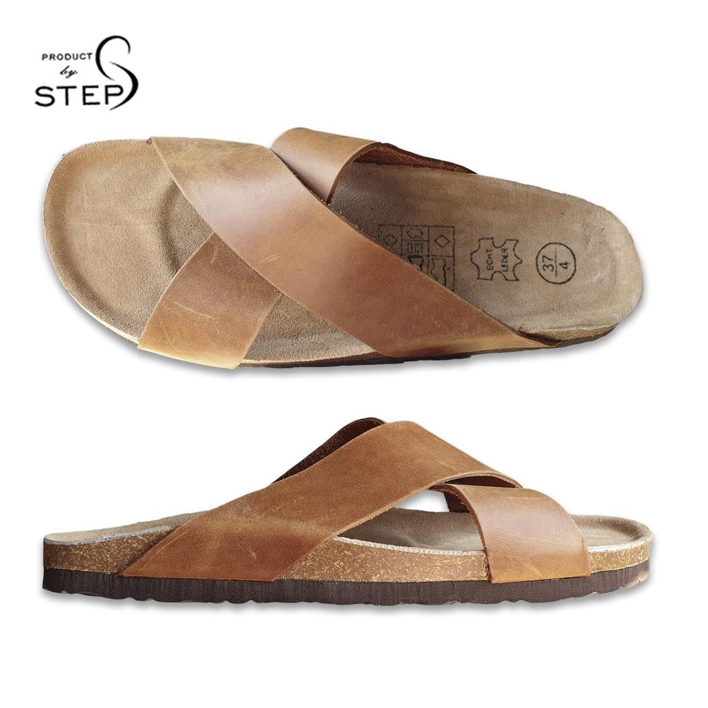 Dép đế trấu Unisex Da Quai chéo