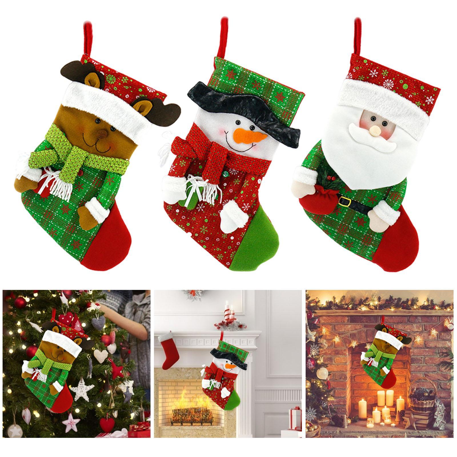Christmas Stockings Hanging Xmas Holiday Fireplace Home Decor Old Man