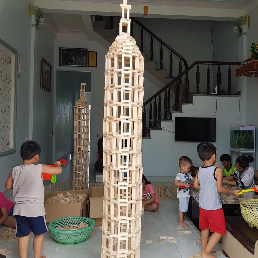 Bộ đồ chơi đa năng xếp hình, rút gỗ, domino, montessori