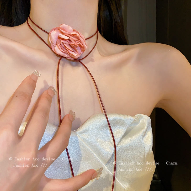 Vòng cổ, hoa trang trí xinh xắn, kiểu dáng thời trang, dễ kết hợp, phong cách ngọt ngào, Hàn Quốc, mẫu mới nhất