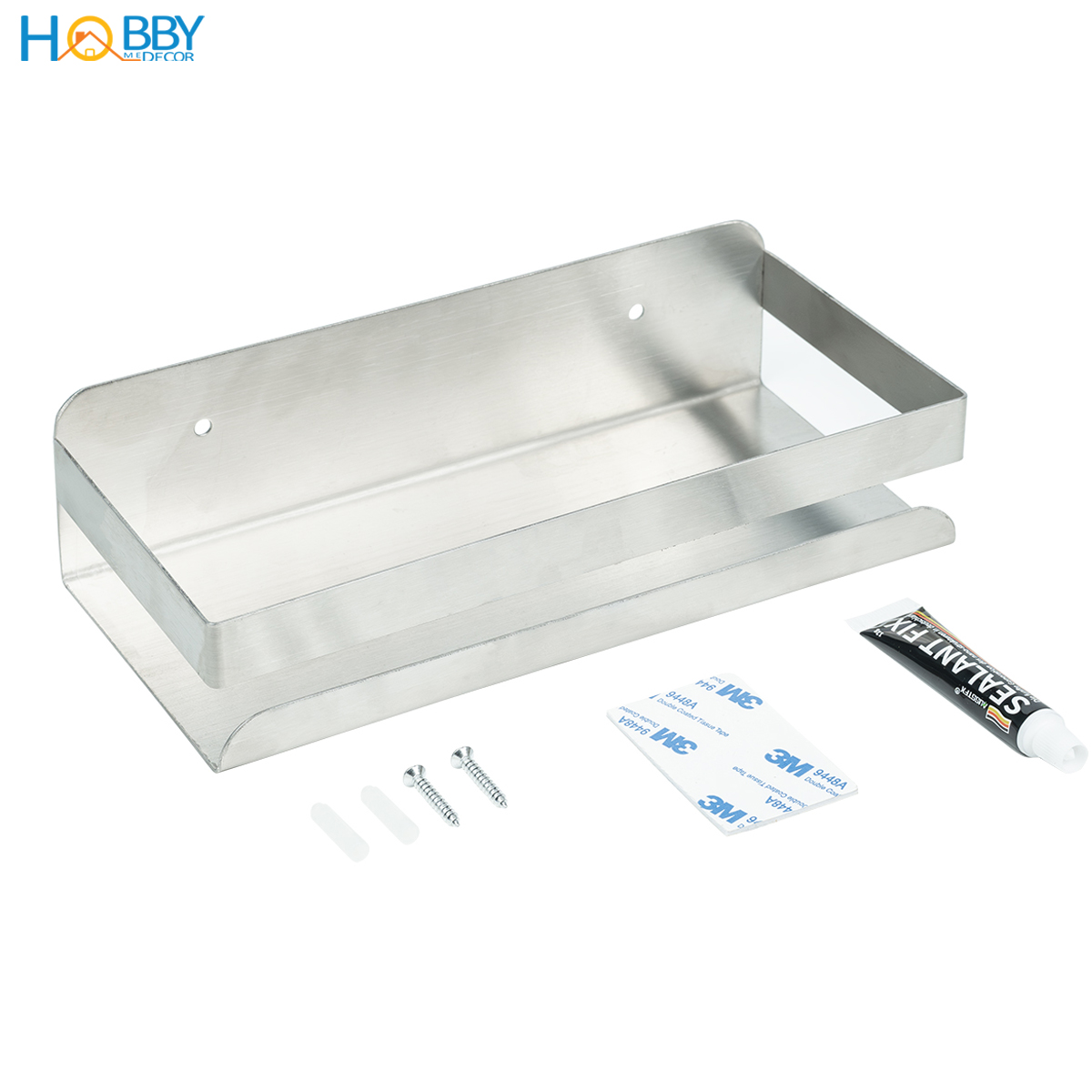 Kệ để đồ phòng tắm inox 304 dán tường Hobby home decor KCNX23 có keo