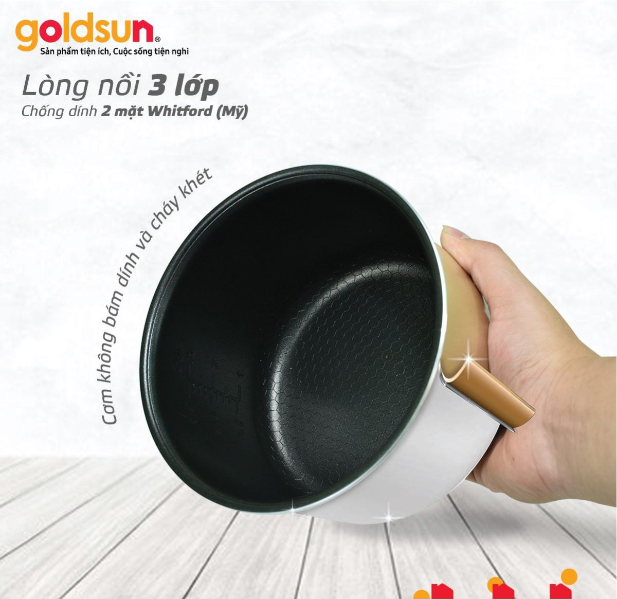 Nồi cơm điện 3D Goldsun GRC5010 - Hàng Chính Hãng