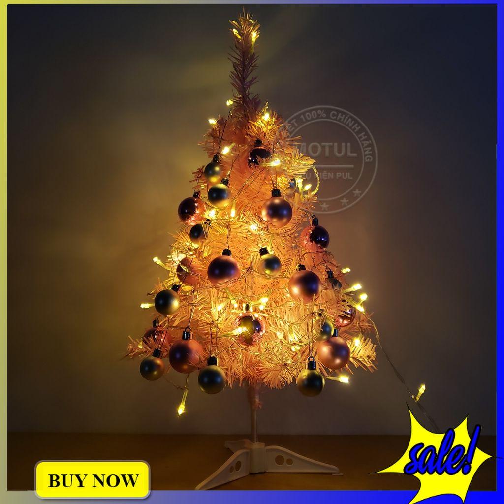 Cây thông noel màu hồng 60cm sẵn phụ kiện trang trí giáng sinh