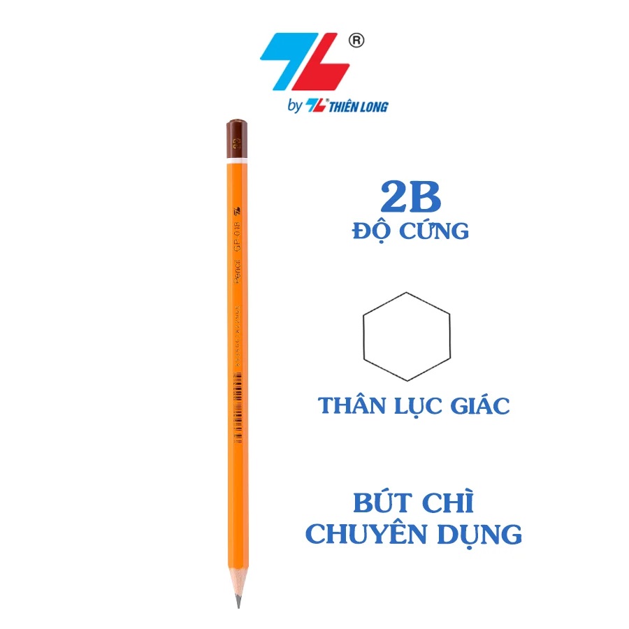 Bút chì gỗ Thiên Long GP-018 - Độ cứng 2B
