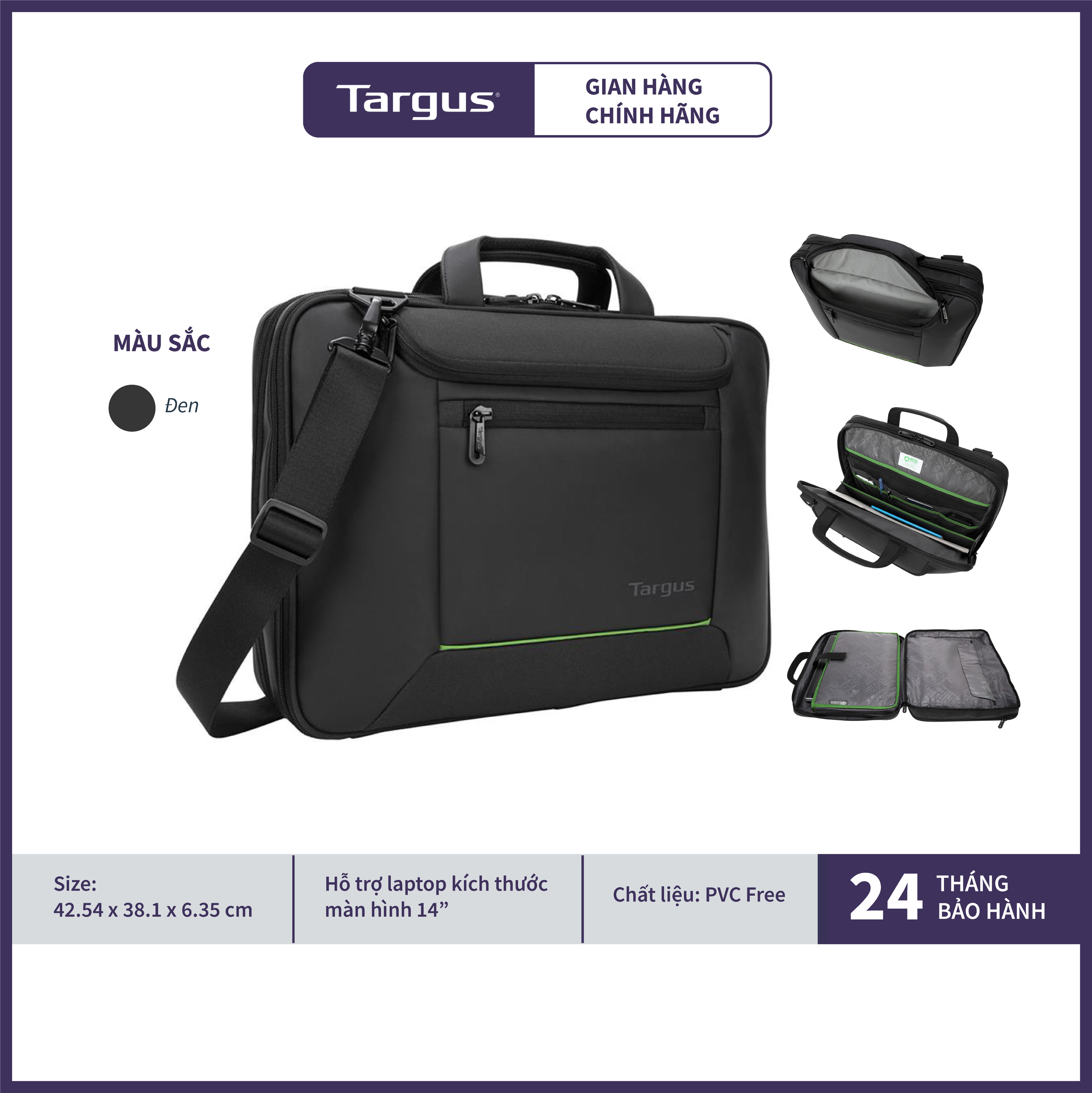 Túi xách Targus TBT920AP-70 dòng Laptop 14&quot; Balance EcoSmart Topload with TSA &amp;amp; Sling