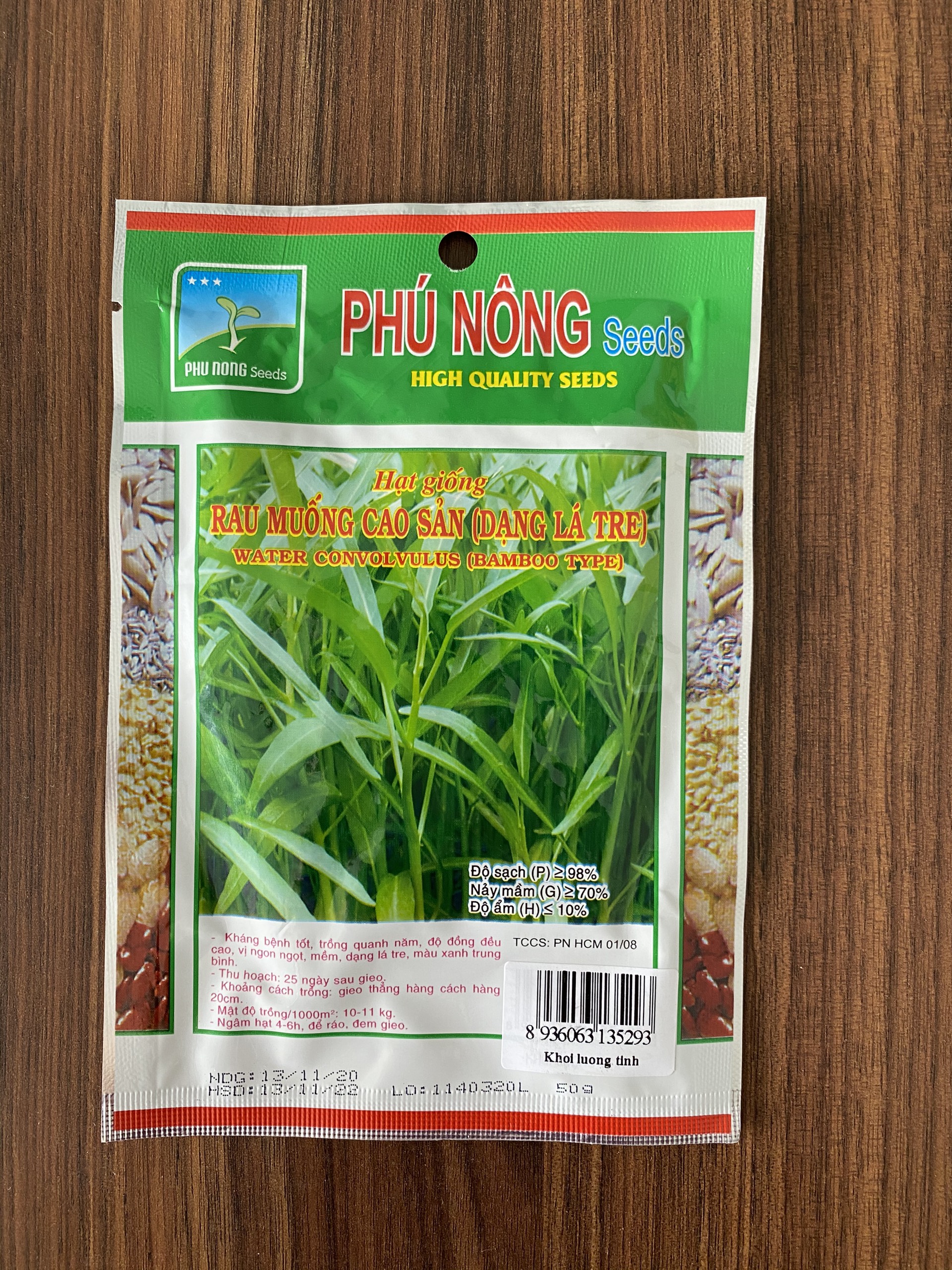 Hạt rau muống gói 100 gram Phú Nông trồng quanh năm tỷ lệ nẩy mầm cao