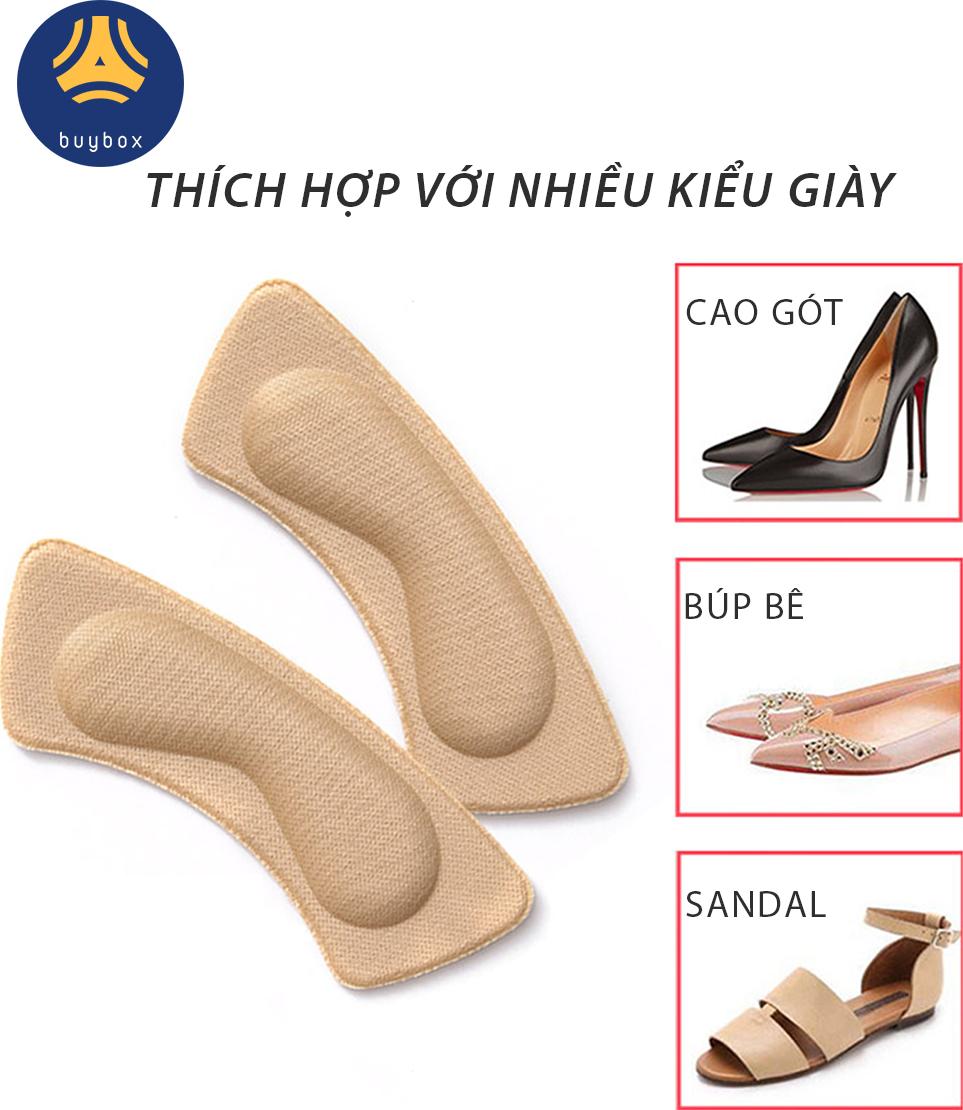 Bộ 2 cặp lót giày 4D bảo vệ gót chân và chống tuột gót giày (loại vuông) - buybox - BBPK53