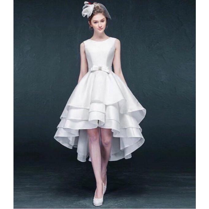 Đầm mặc cưới xếp tầng nơ eo nhẹ nhàng sang trọng ivy fashion - size M/L - MS185Y đi biển dự tiệc dạo phố bigsize gợi cảm