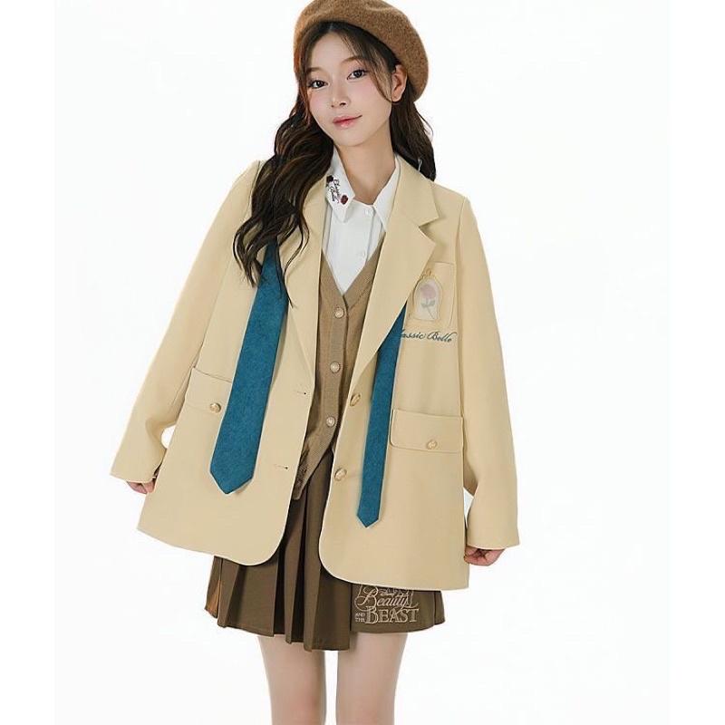 Áo Khoác Blazer Nữ Dáng Suông Phong Cách Hàn Quốc Mã SZ025G