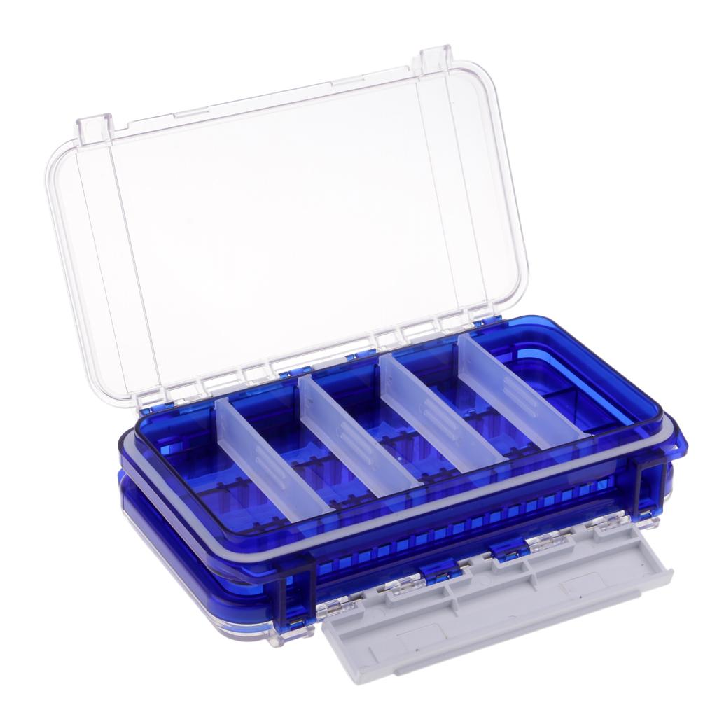 Plastic Two-sided Fishing Lure Box Double Sided Tackle Box Organizer