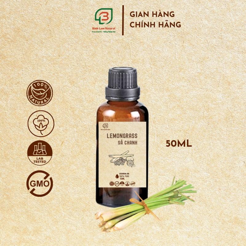 Tinh dầu sả chanh nguyên chất giải cảm, thơm phòng, kháng khuẩn, đuổi muỗi Bình Lam Natural 50ml