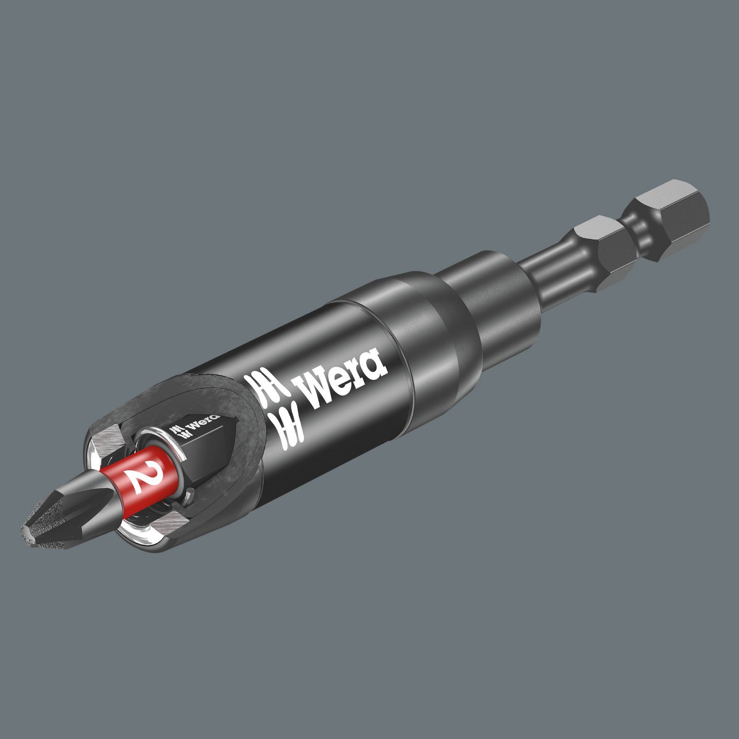 Đầu chuyển 1/4" dài 75mm, 897/4 IMP R SB Impaktor holder with retaining ring and ring magnet Wera 05073990001