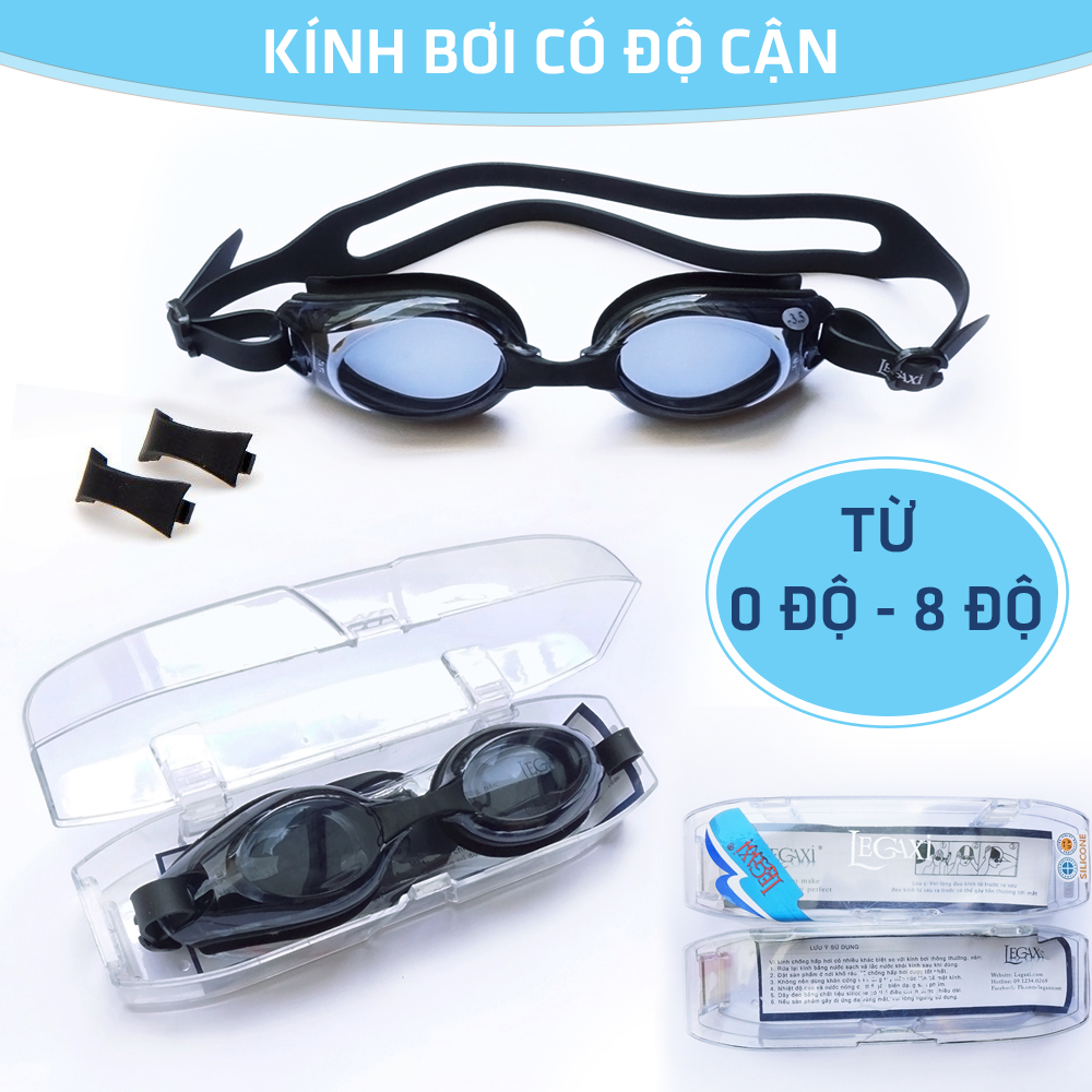 [COMBO 6 MÓN] Kính Bơi Cận Kèm Mũ Bơi, Chân Vịt, Bịt Tai Mũi, Ống Thở, Bạt Kiêm Túi Đi Biển Du Lịch Legaxi